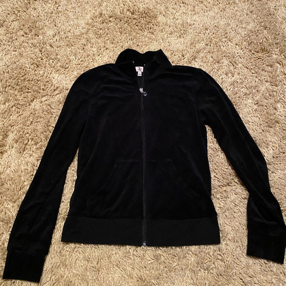 Juicy Couture velour track jacket black Small